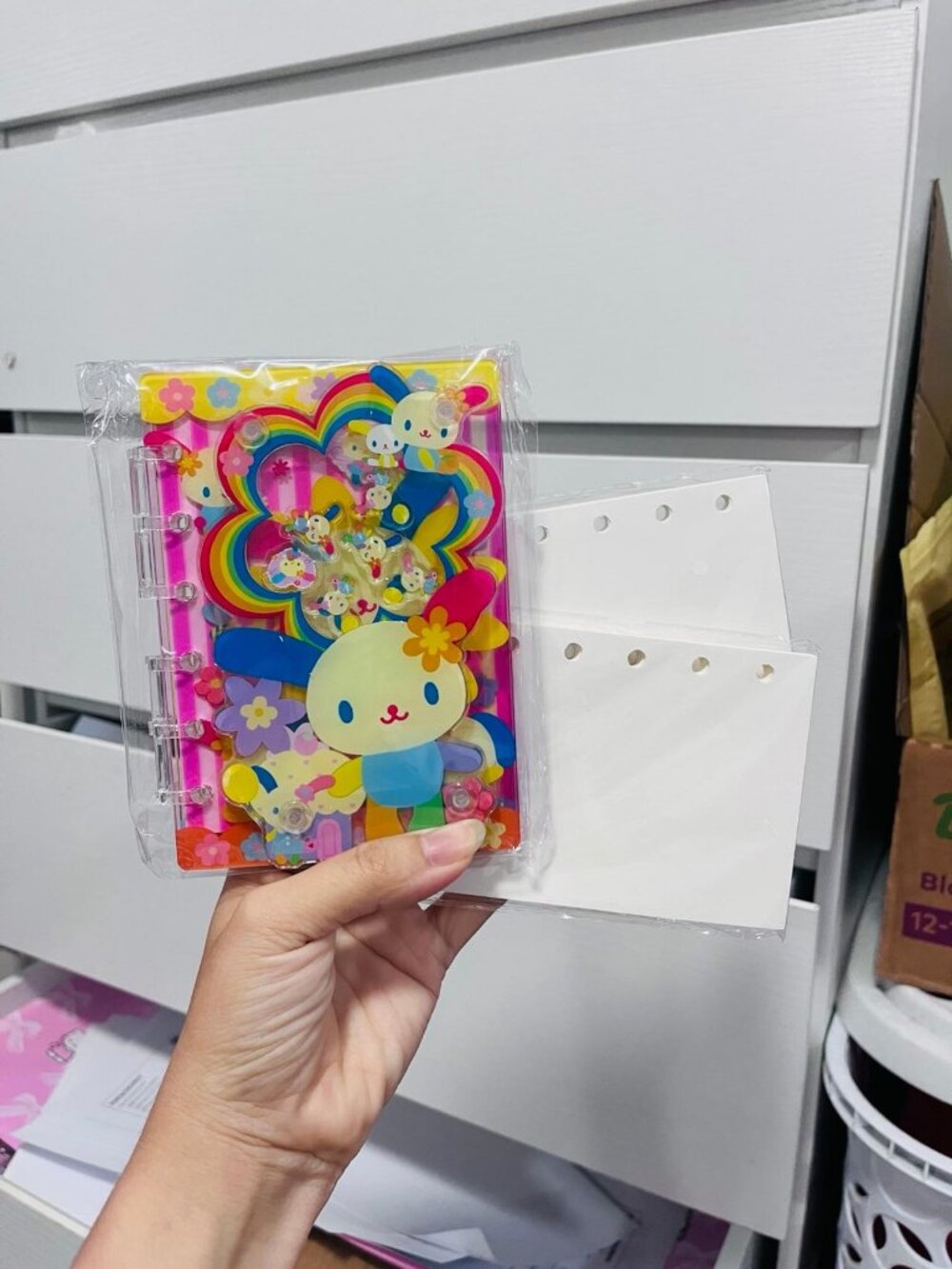 Sanrio Usahana Acrylic Shaker Binder with Extra Paper - New